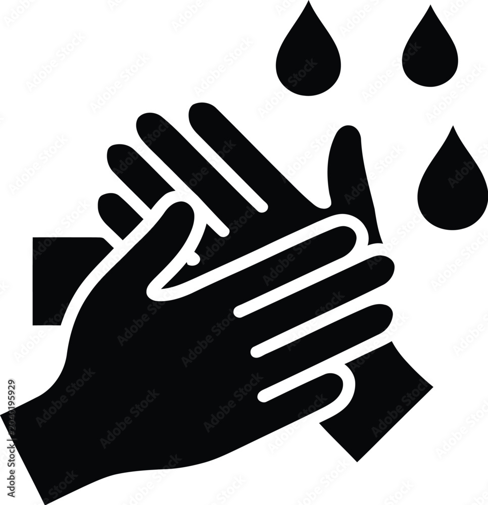 Fototapeta premium Hand Sanitizer Wash Icon, Washing Hands with Sanitizer Vector for Website Interface, Computer Software, Mobile Application, and Hygiene Protection Design