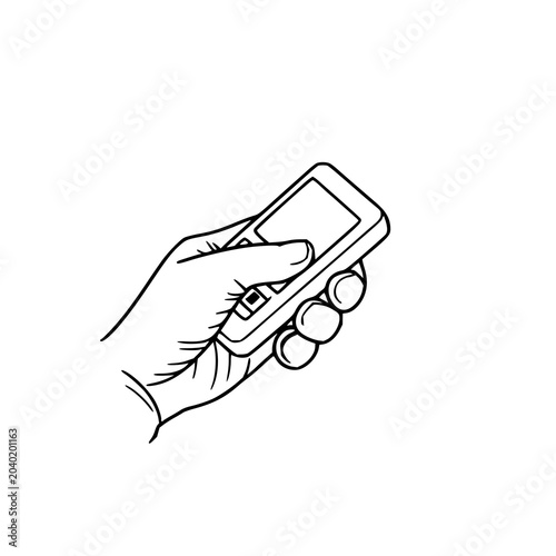 Fényképezés DNA sequencer set with minimalist line art design depicting a hand-held DNA sequ