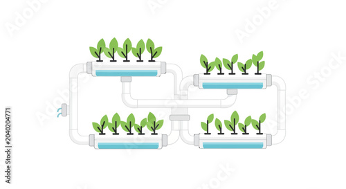 Photos Hydroponic System Growing Plants Without Soil - Futuristic Agriculture
