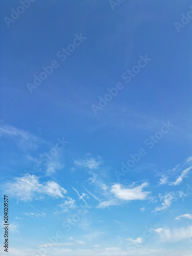 Bright Blue Sky and Some White Clouds over City of England Great Britain During Hot Sunny day. Aerial Footage Was Captured from Medium High Altitude.