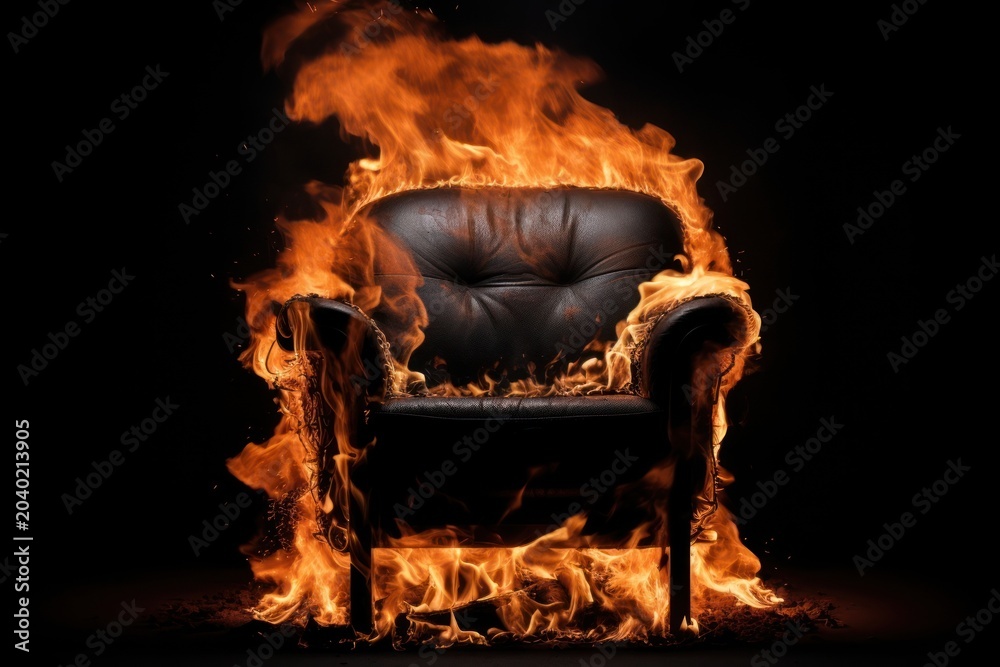 Fototapeta premium Armchair fire fireplace furniture.