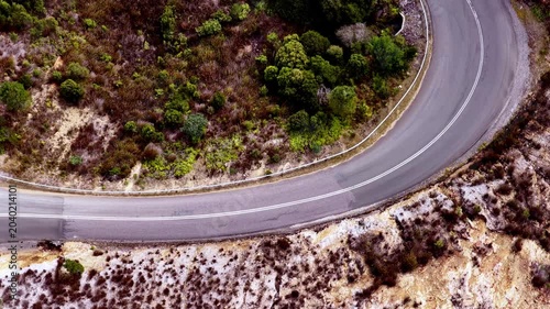 Lyell Highway high in Mountains around Queenstown in Tasmania scenic country.