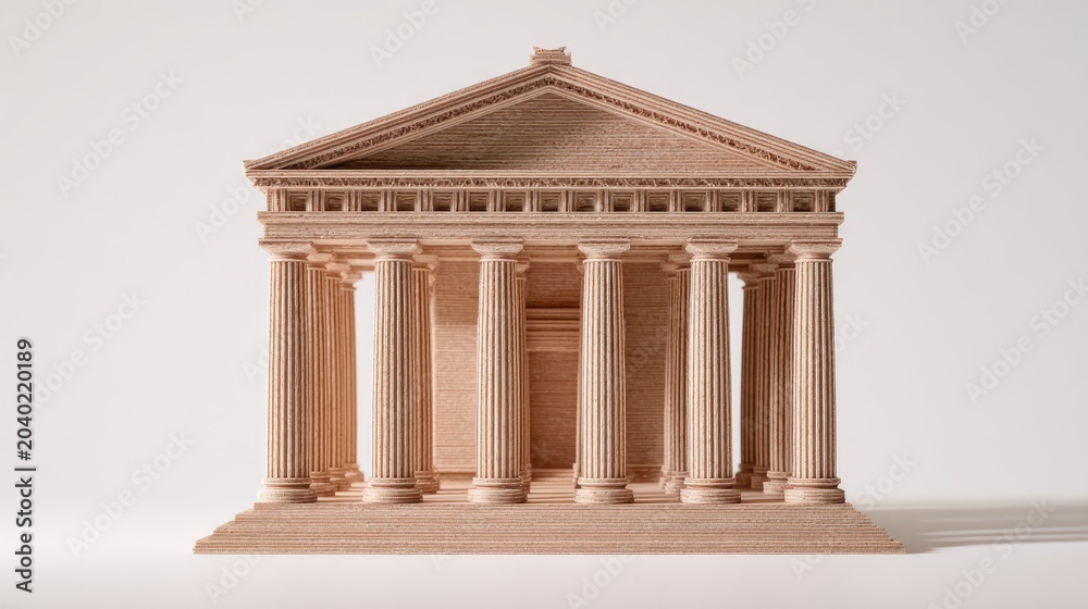 Fototapeta premium Classical Greek Temple Architecture Model.