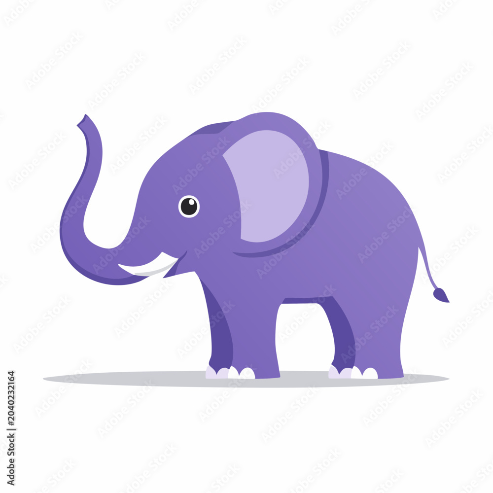Fototapeta premium Cute Purple Elephant Cartoon