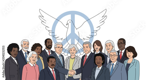 Bild auf Leinwand Diverse group of people standing together.