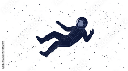 Tableau sur toile Astronaut floating in outer space suit.