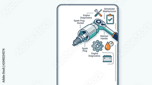 Obraz na płótnie Infographic illustration of a cordless drill with labeled parts on a white background with blue outlines and orange accents