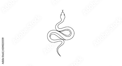Принти на полотні Snake illustration in simple line art.