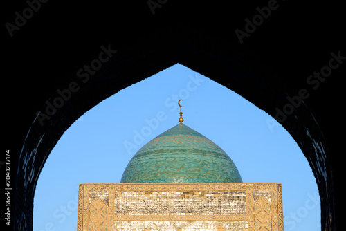 Dome of the Kalon Mosque Glittering in the Early Morning Sun, Bukhara, Uzbekistan