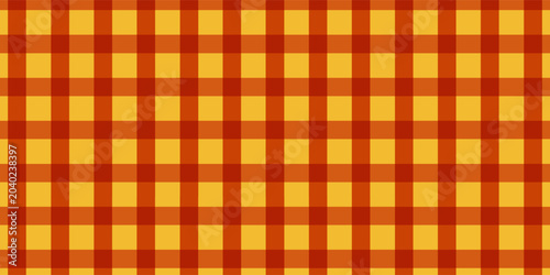 Checkered autumn picnic plaid texture. Gingham or vichy pattern. Thanksgiving Day or Halloween print. Tablecloth, blanket, napkin or towel textile design.Eps10