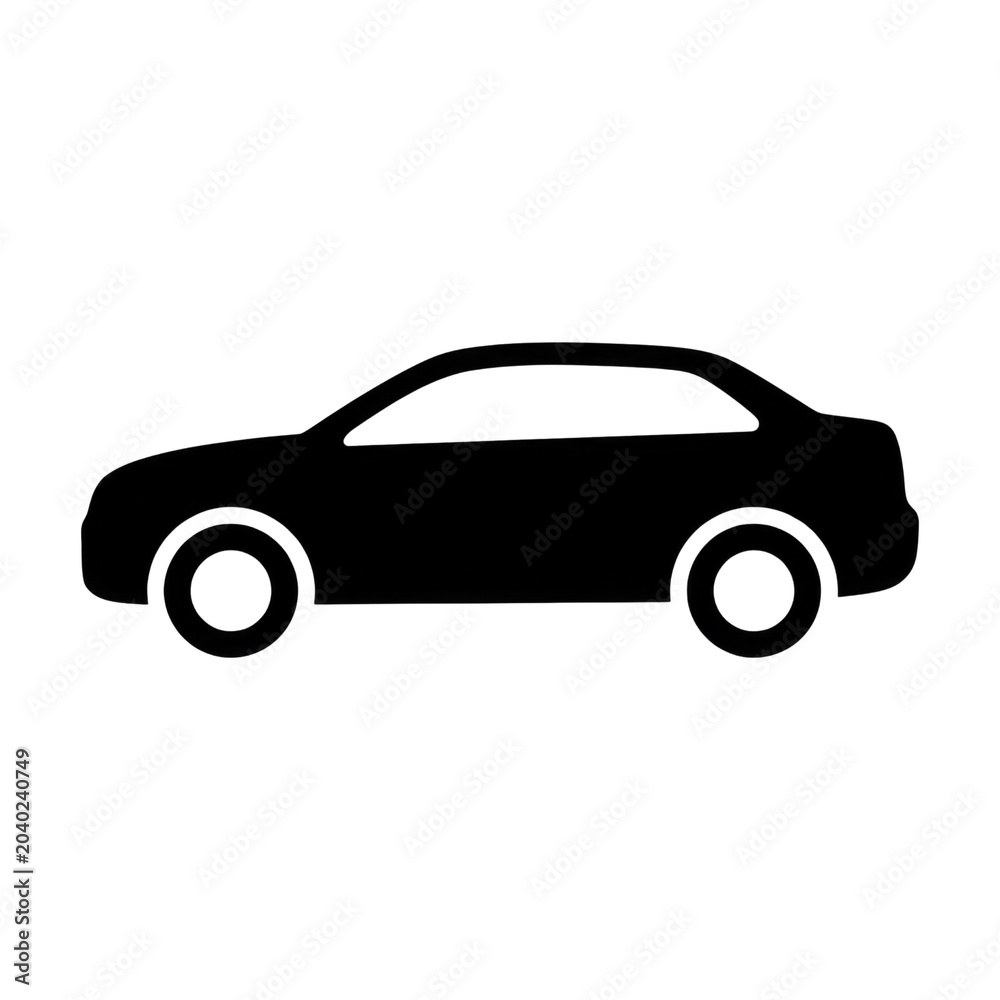 Fototapeta premium Black silhouette of a coupe car