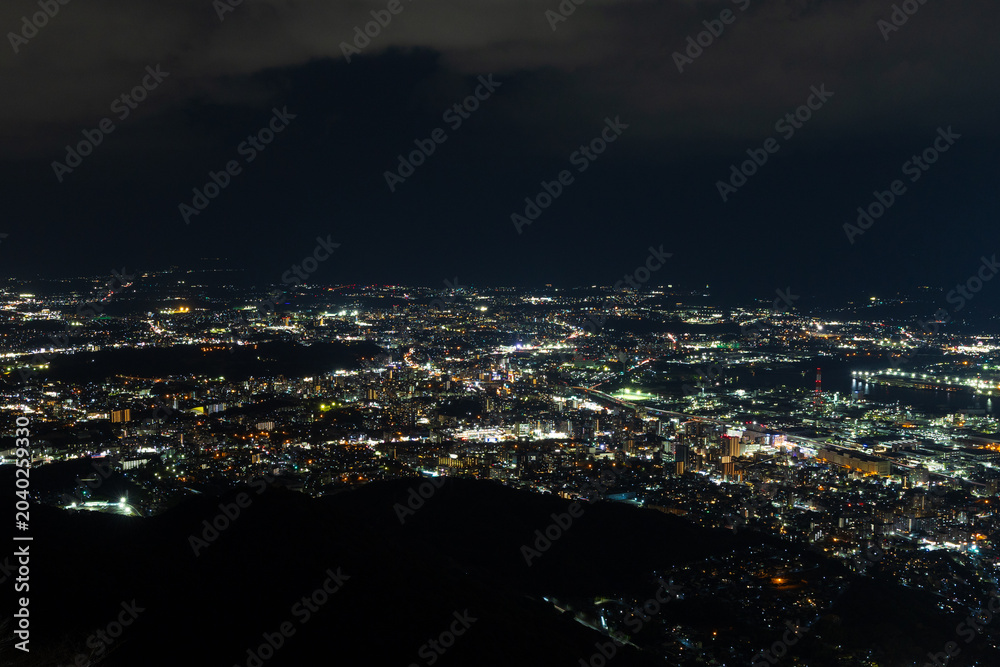 Fototapeta premium 日本新三大夜景 福岡県北九州市 皿倉山展望台 