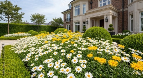 luxury house garden flowers