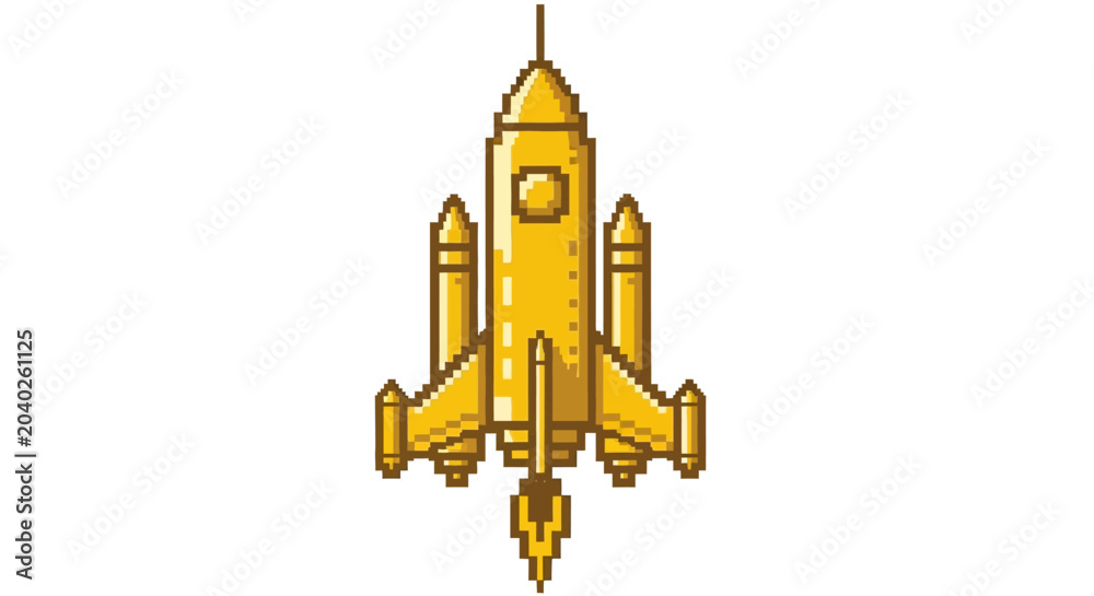 Obraz premium Golden Space Shuttle Model.