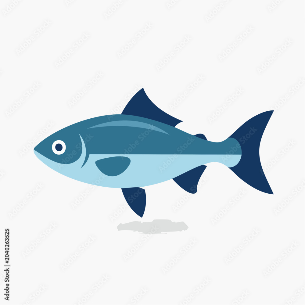 Obraz premium Stylized Blue Fish Illustration