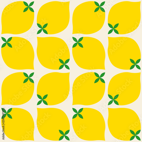 Seamless Geometric Lemon Fruit Pattern Minimalist Background