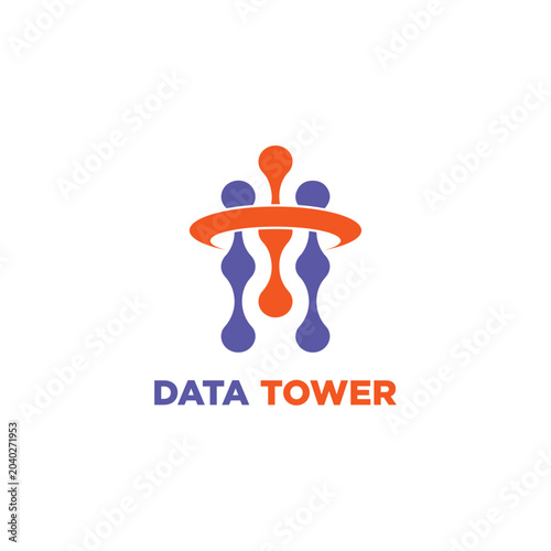 Data Tower Logo Vector Simple