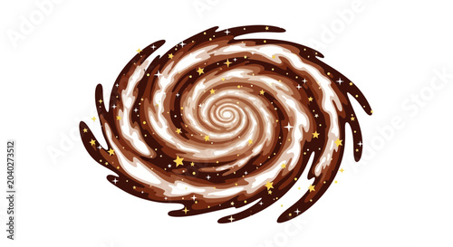 Obraz na płótnie Chocolate Swirl Galaxy with Stars