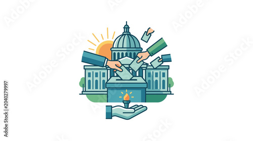 Fotografie Capitol Building Voting Concept - Democracy and Elections