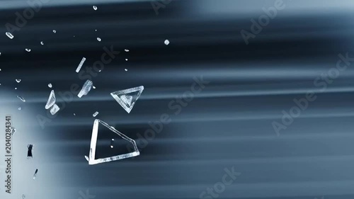 3D Smash Text Shattering Through Glass Screen, Breaking Effect