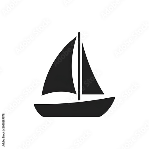 Minimalist black sailboat icon vector illustration for design and branding