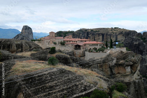 view of one of the Meteora monasteries, Greece