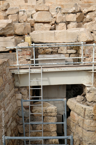 building structures on the ruins of a building