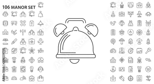 Quadro su tela Simple Line Drawing of a Bell.