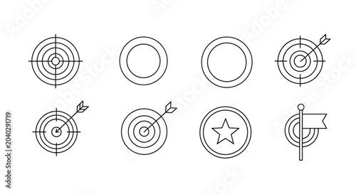 Foto Collection of various target icons.