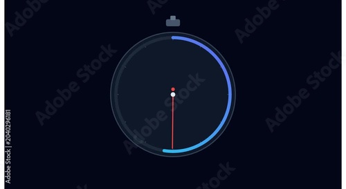 Minimalist stopwatch timer animation with progress animation