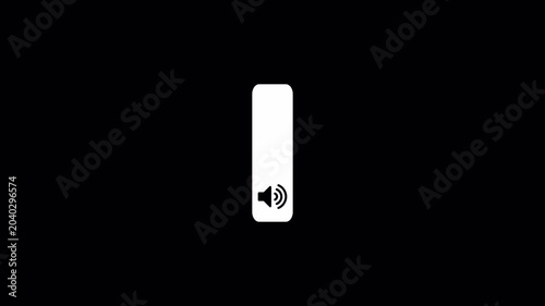 Screen Brightness Adjustment Bar Animation on Transparent Background, Display Brightness Control Slider with Alpha Channel, Simple Brightness bar Animation, Increasing Screen Brightness Bar.