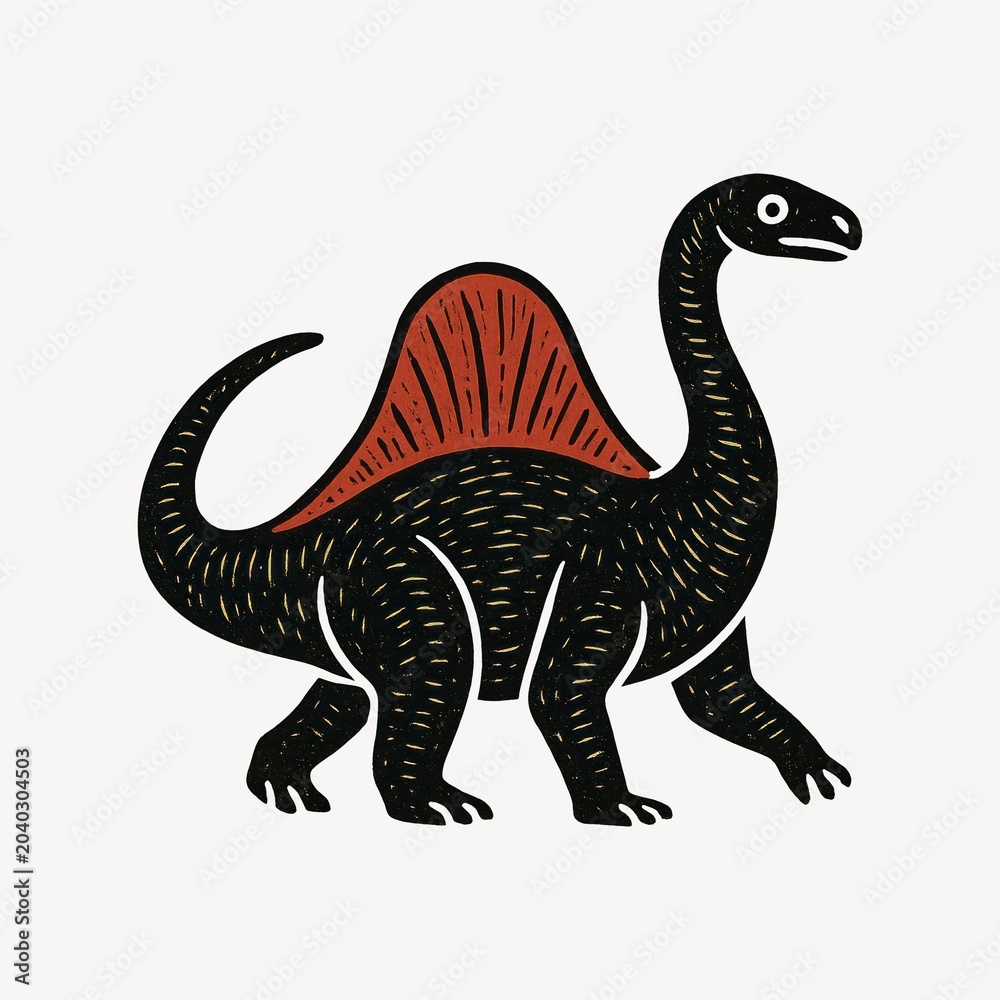 Naklejka premium Whimsical dinosaur illustration design.