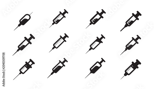 Konstfotografi Medical syringe icon set
