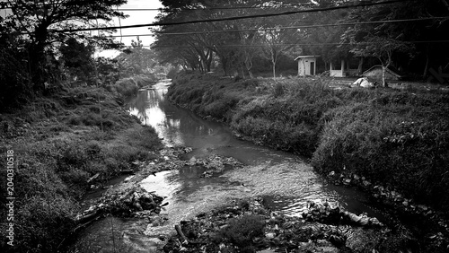Tableau sur toile the condition of the water starting to recede around rivers or canals
