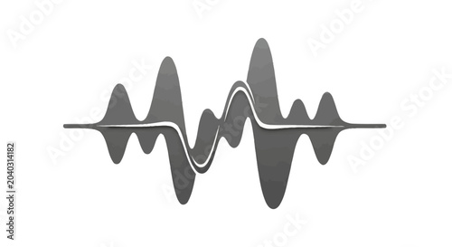 Cuadro en lienzo Minimalist grayscale audio waveform illustration on white background