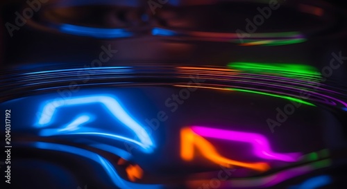 Neon Lights Blur Motion Abstract Background.
