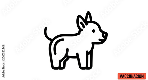 Konstfotografi Simple outline drawing of a small dog standing.