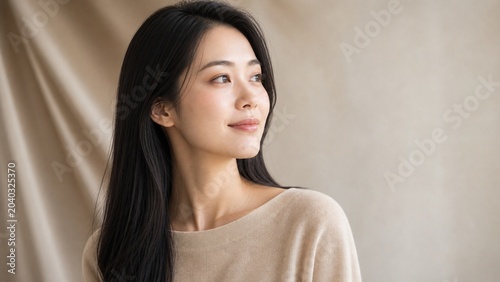 Minimal Japanese Skincare Portrait With Calm Spa Beauty