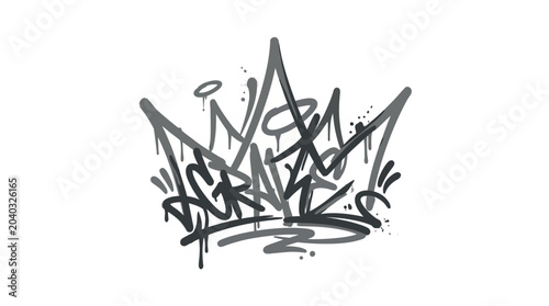 Photos Graffiti word tag with crown in street art style.
