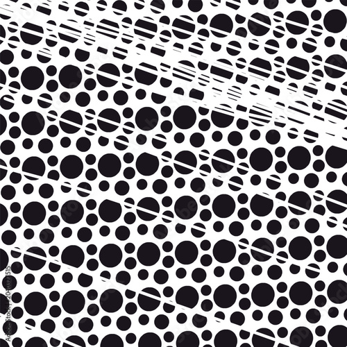 Εκτύπωση καμβά The texture or abstract consists of dots of varying sizes, some of which are cut by diagonal lines