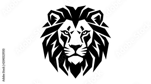 Canvas Print Geometric Lion Head Logo Design