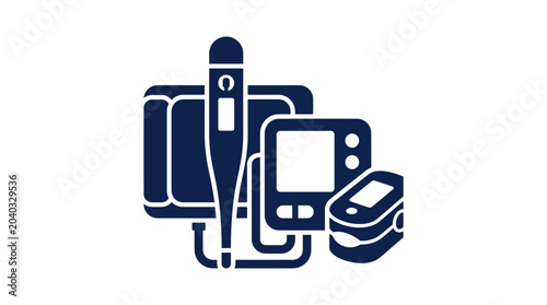 Bild auf Leinwand Medical Diagnostic Equipment Icon Set