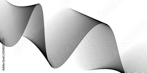 Εκτύπωση καμβά Black on white abstract perspective line stripes with 3d dimensional effect isolated on white
