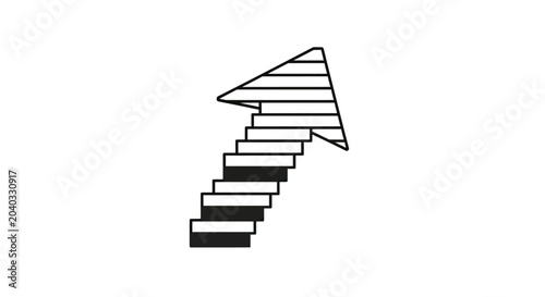 Photos Stylized upward pointing arrow formed by ascending steps
