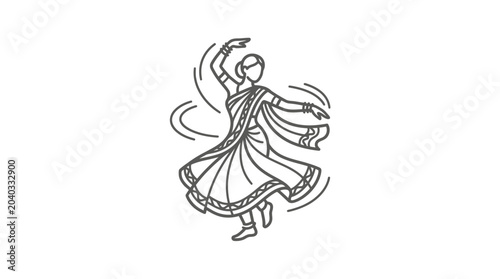 Cuadro en lienzo Traditional Indian dancer performing in ethnic dress.