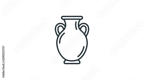 Fotografija Classic two handled amphora vase outline.