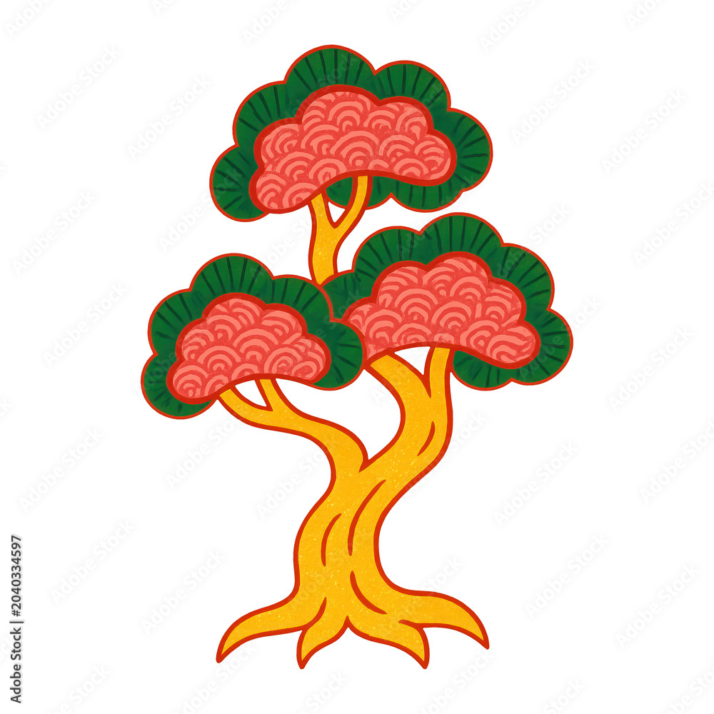 Obraz premium PNG Colorful stylized tree illustration