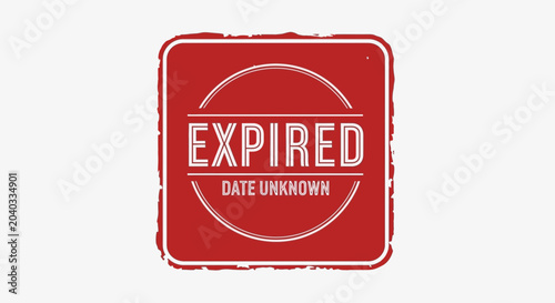 Expired Date Unknown Grunge Rubber Stamp Mark on White Background