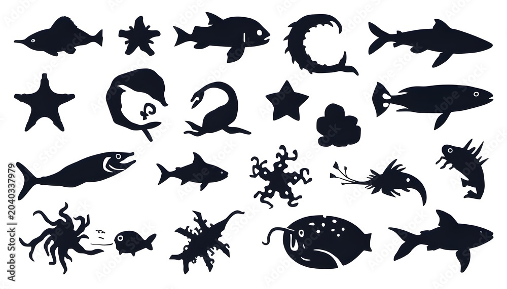 Obraz premium set of silhouettes of animals