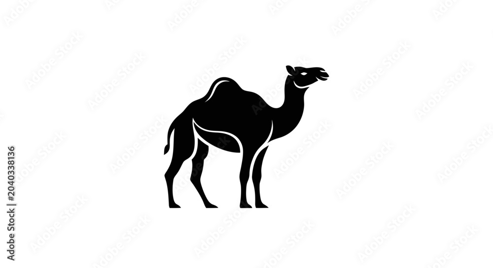 Fototapeta premium Minimalist Camel Silhouette Vector Illustration